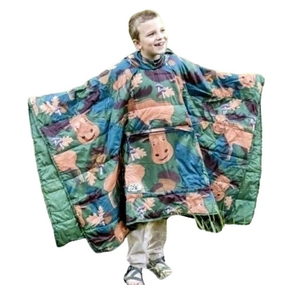 OS Junior Poncho‎ Sleeping Bag Blanket Carry Case Zipper Pouch Moose Print NEW